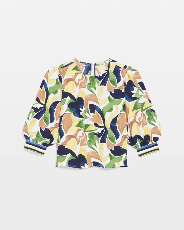 Mod Blooms Matte Satin Pullover - image 5